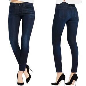 AYR 'The Skinny' Jeans In Jac's Jeans Wash Dark Blue Distressed Stretchy Sz 14 R